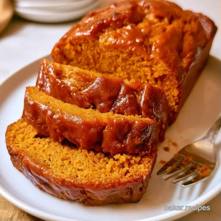 A thick slice of moist orange bread topped with melting butter on a white plate beside a steaming cup of coffee.