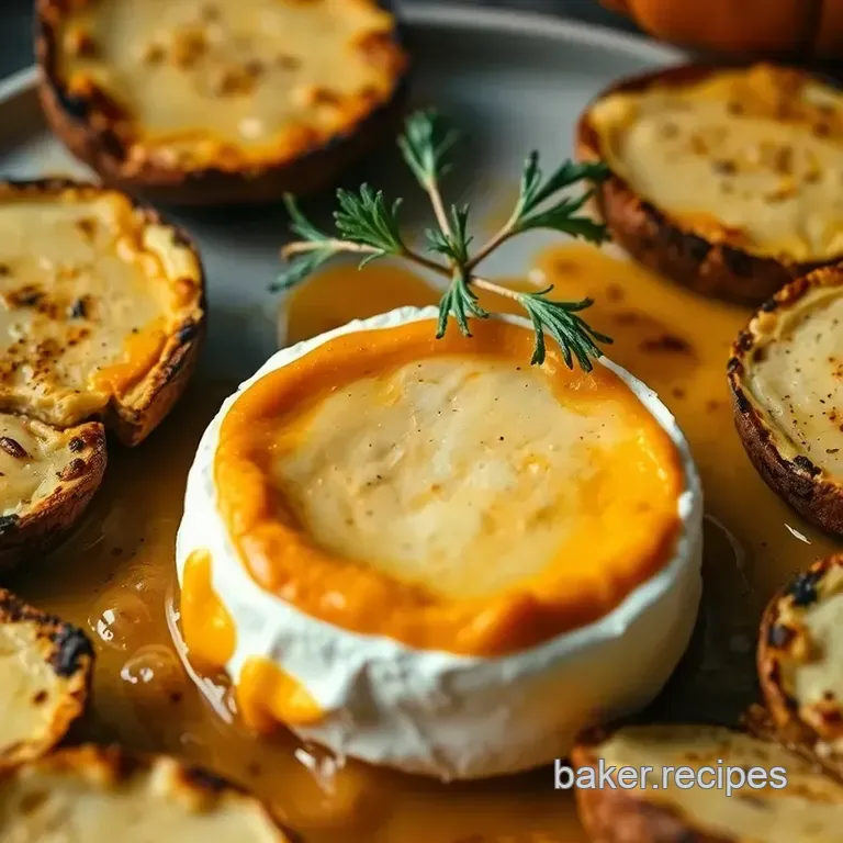 Pumpkin Spice Baked Brie with Candied Pecans presentation