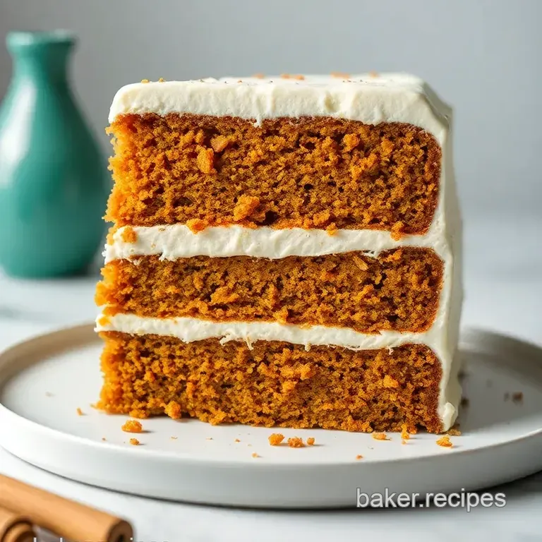 Pumpkin Spice Layer Cake with Cream Cheese Frosting presentation