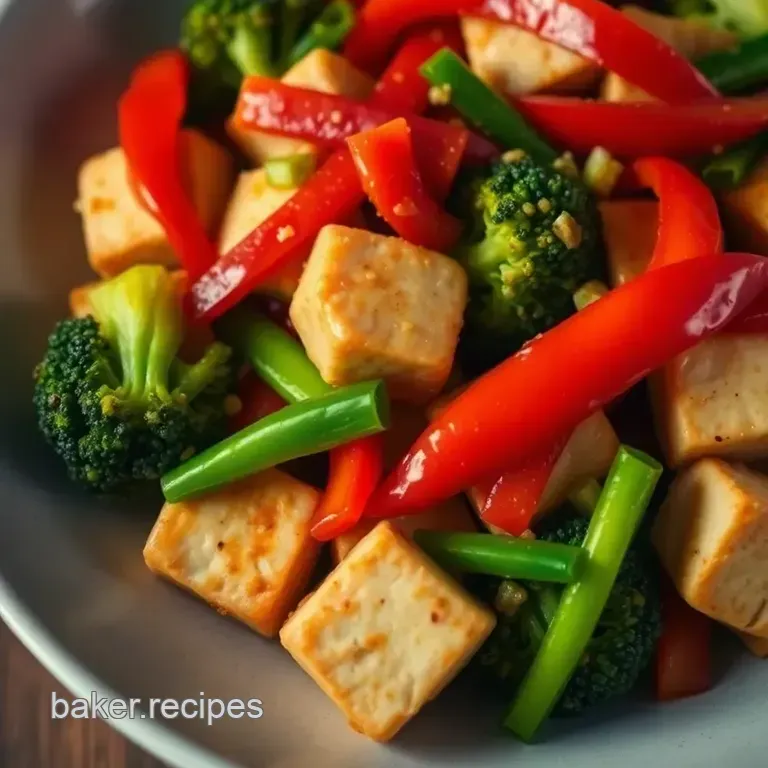Quick and Easy Tofu Stir-Fry: Colourful Veggie Delight presentation