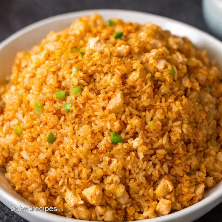 Quick Easy Chicken Fried Rice presentation