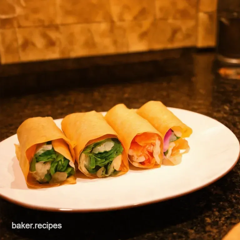 Rainbow Rice Paper Spring Rolls with Spicy Peanut Dipping Sauce presentation