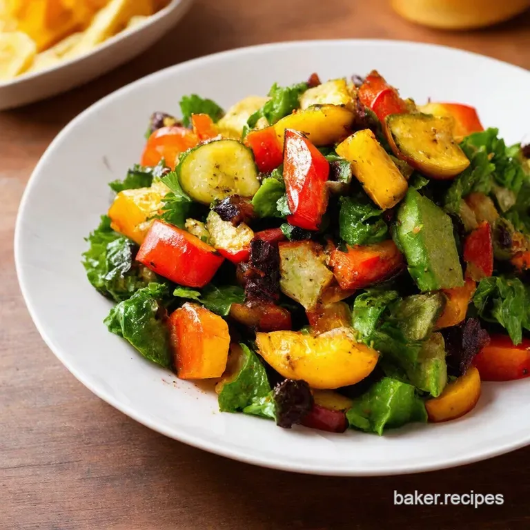 Rainbow Roast a Vibrant Vegetable Salad presentation