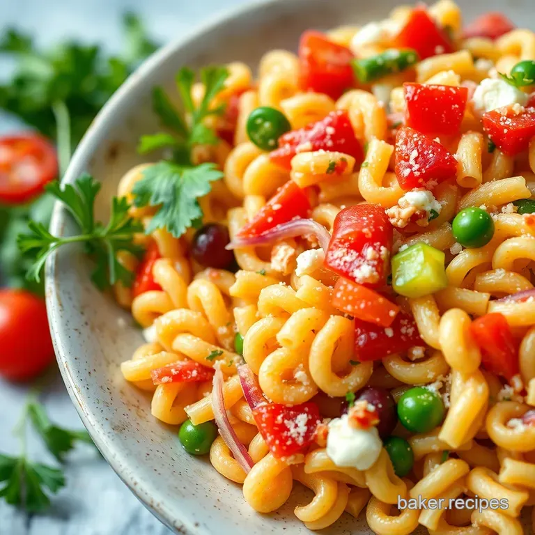 Rainbow Rotini Pasta Salad with Lemon-Herb Vinaigrette
