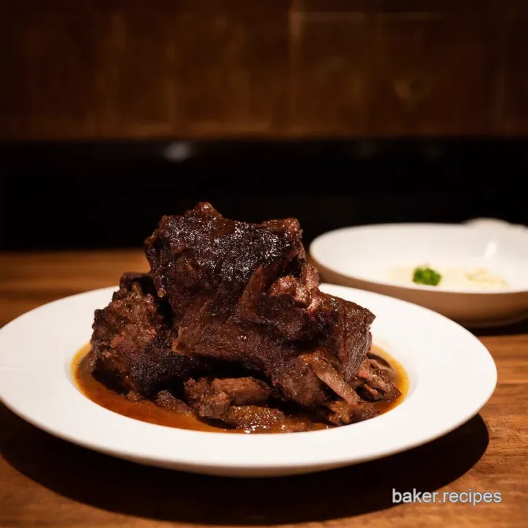 Red Wine Braised Bonein Beef Short Ribs presentation