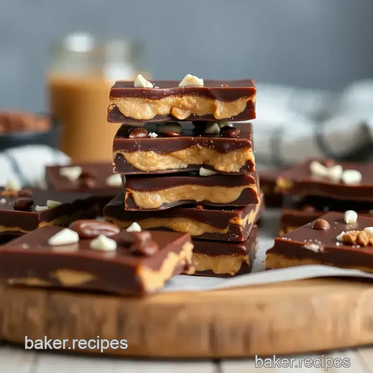 Melted Chocolate Peanut Butter Bark Delight presentation