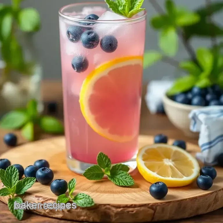 Refreshing Blueberry Mint Lemonade presentation