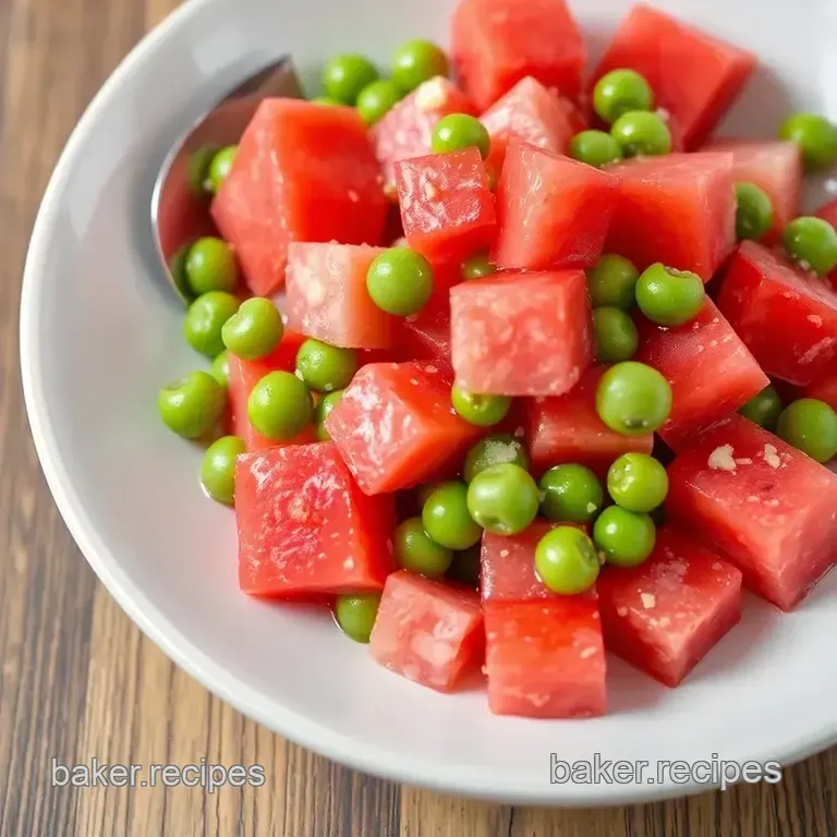 Quick Snap Pea Watermelon Salad Recipe presentation