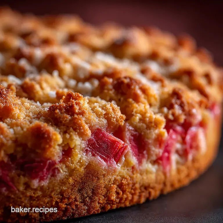 Rhubarb Streusel Coffee Cake presentation