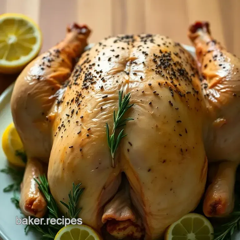 Roast Chicken with Lemon Rosemary & Thyme presentation