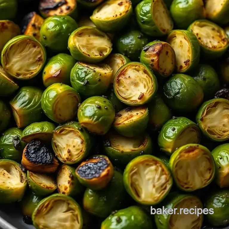 Roasted Brussels Sprouts with Balsamic Glaze presentation
