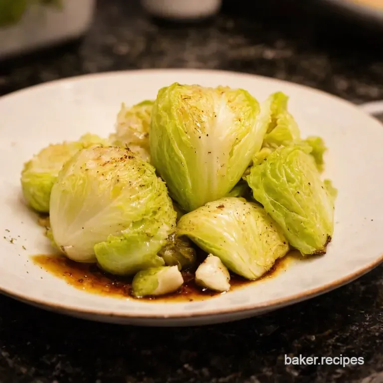 Roasted Cabbage Wedges with Balsamic Glaze and Parmesan Crisp presentation