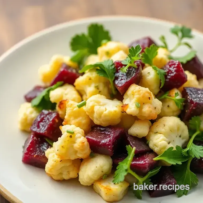 Roasted Cauliflower Beet Farro Salad