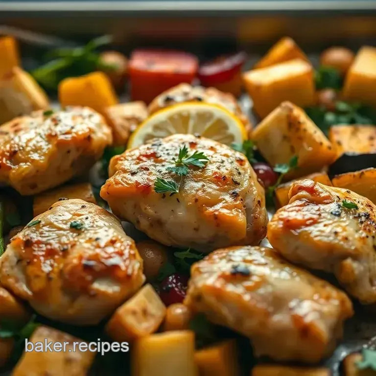 Roasted Lemon Herb Chicken and Rainbow Veggies