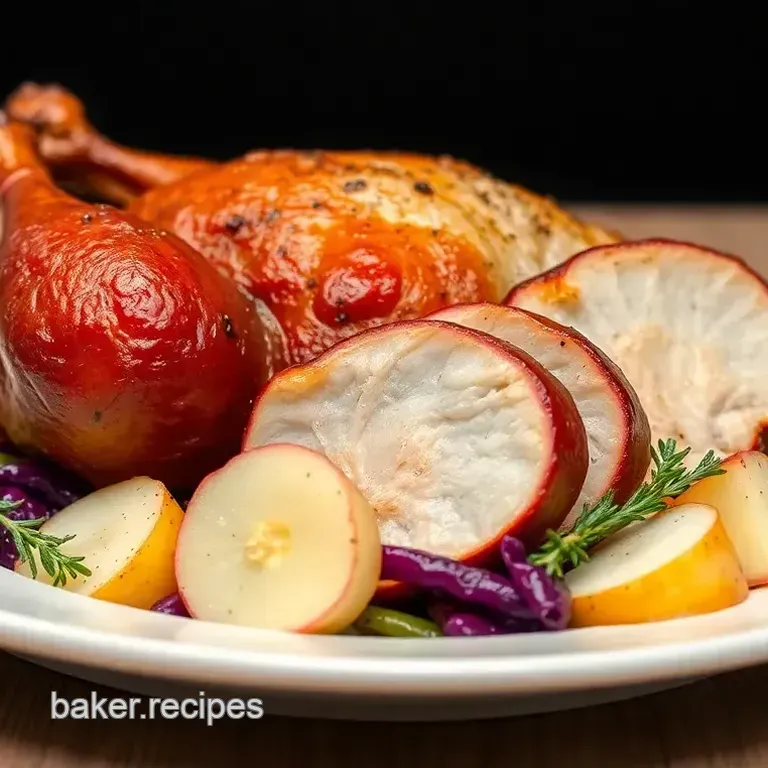 German-Style Roast Goose with Red Cabbage and Dumplings