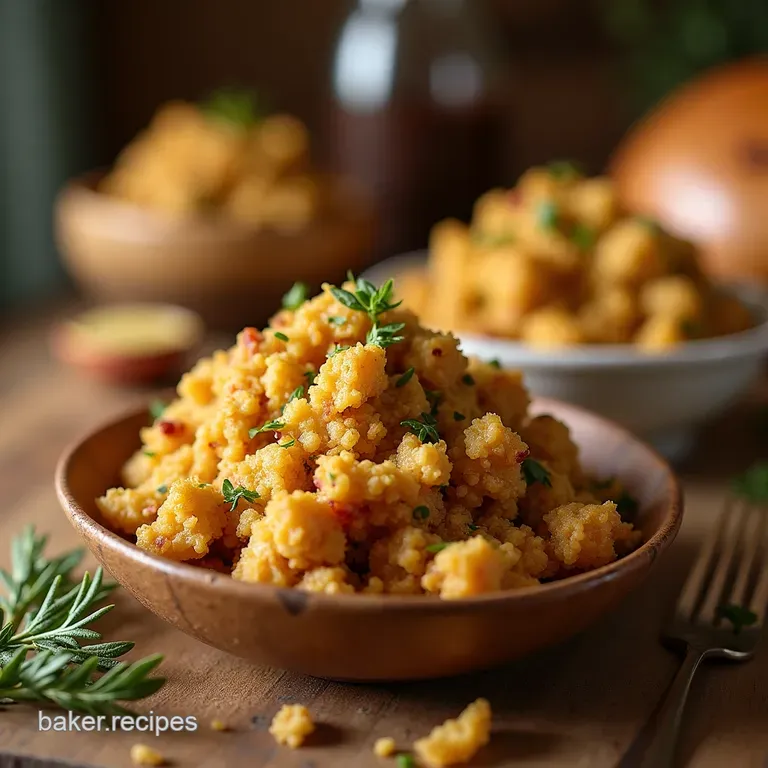 The Golden Crunch Sage Onion Cracker Stuffing presentation
