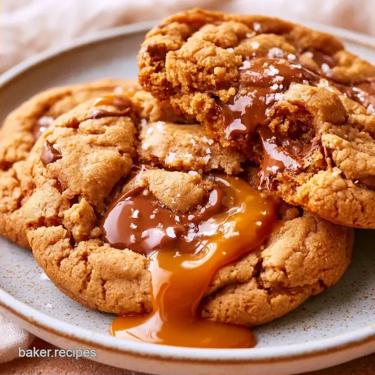 Salted Caramel Chocolate Chip Cookies: Gooey Centers