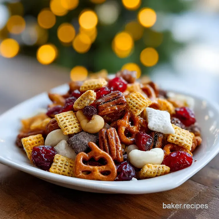 Santas Christmas Snack Mix: Spicy Maple Glaze