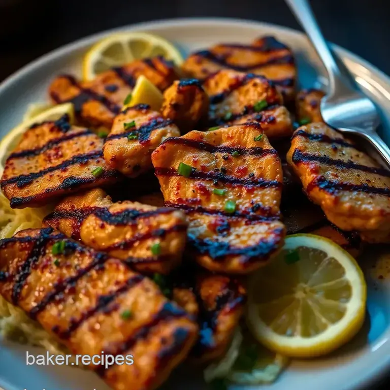 Savory Grilled Chicken Strips with a Zesty Marinade presentation