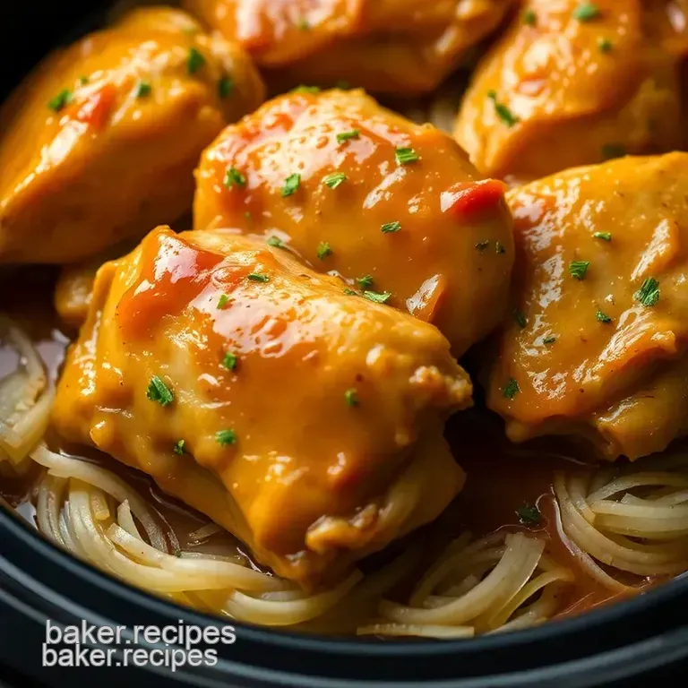 Savory Honey Garlic Chicken Thighs in a Slow Cooker presentation