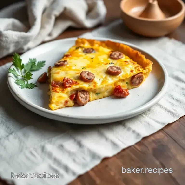 Frittata with Sausage & Cheddar Cheese presentation