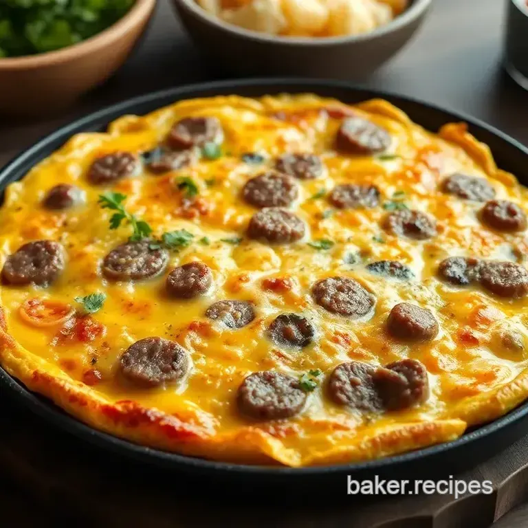 Frittata with Sausage & Cheddar Cheese