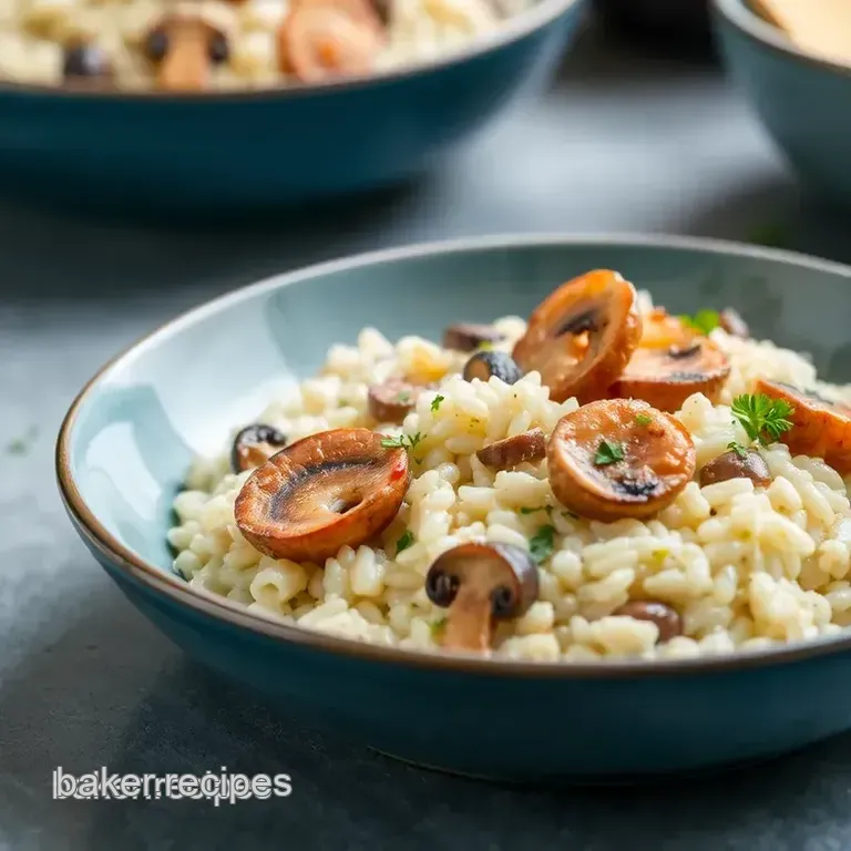 Savory Seafood Mushroom Risotto presentation