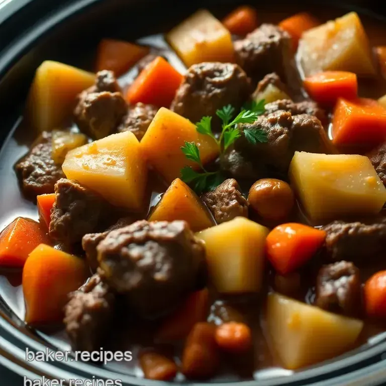 Savory Slow-Cooked Beef Stew with Root Vegetables presentation