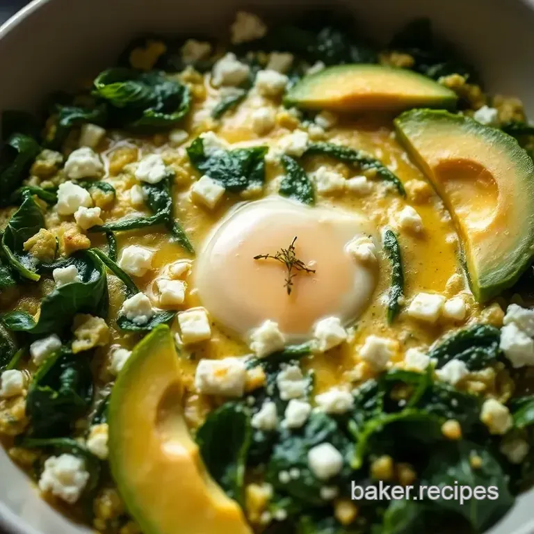 Savory Spinach & Feta Egg Scramble presentation
