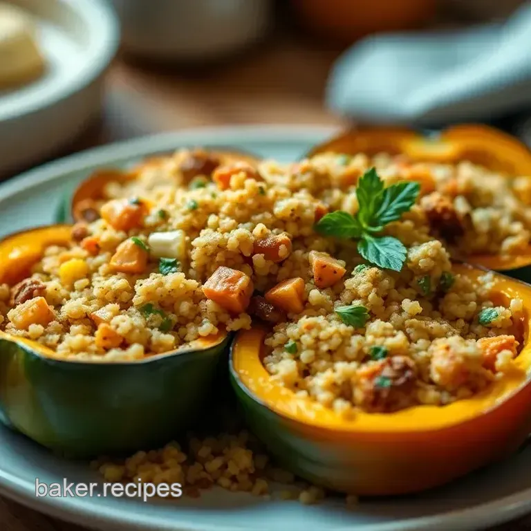 Savory Stuffed Pepper Squash with Quinoa and Veggies
