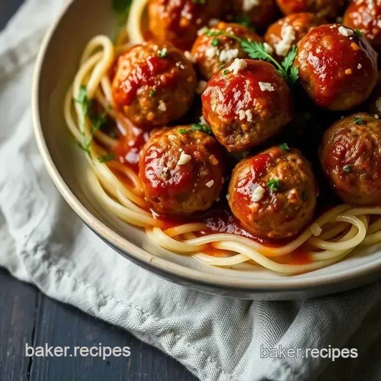 Savory Turkey Meatballs with Herbed Tomato Sauce presentation