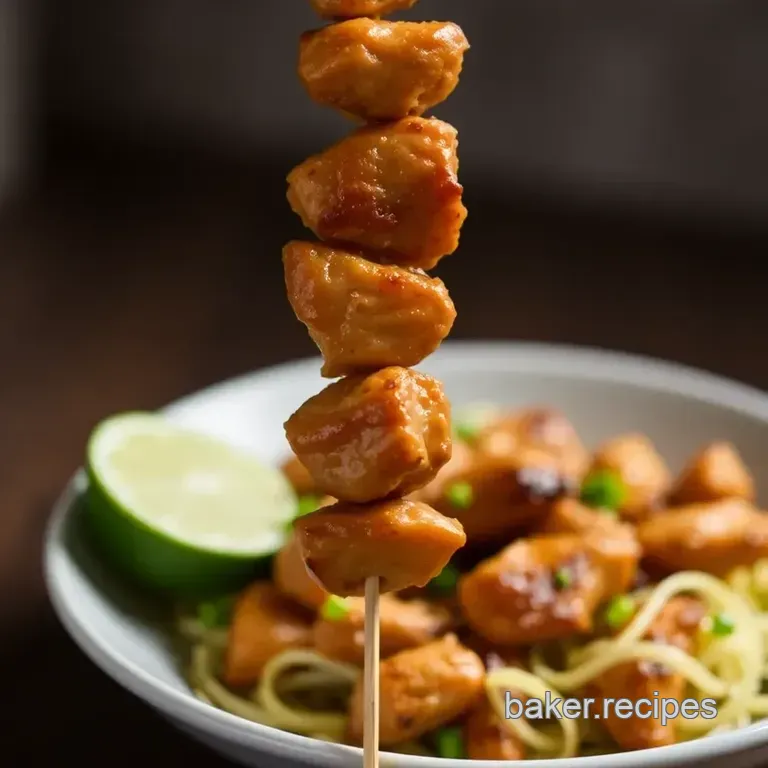 Seriously Delicious Satay Chicken Skewers presentation