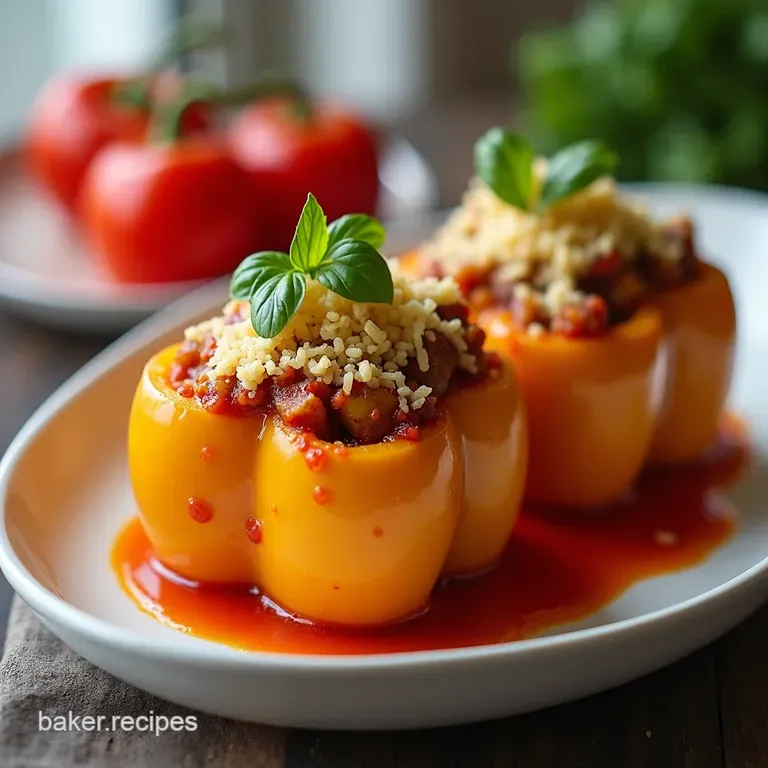 Set It and Forget It Crockpot Stuffed Peppers