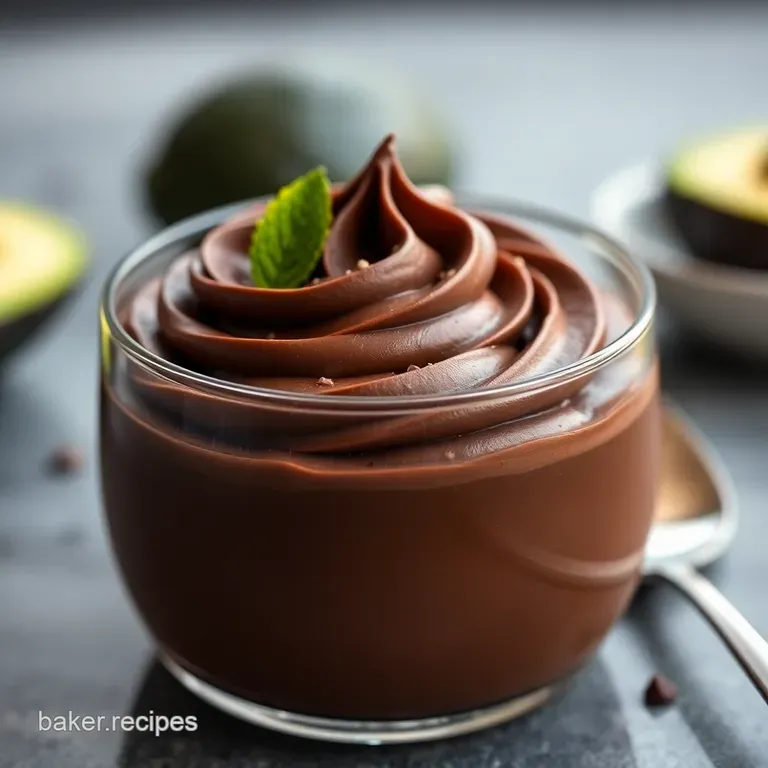 Silky Smooth Chocolate Avocado Mousse presentation