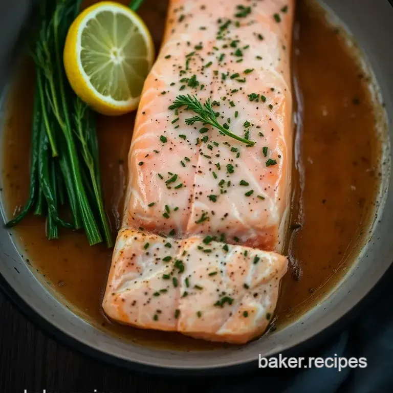 Simple Lemon & Herb Baked Salmon presentation