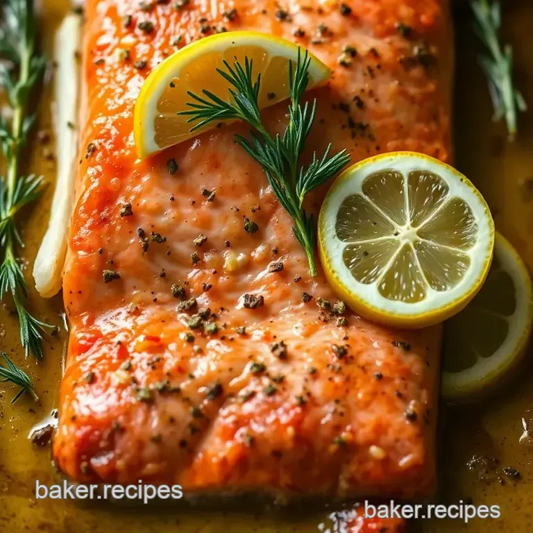 Simply Divine Baked Salmon with Lemon & Herbs presentation