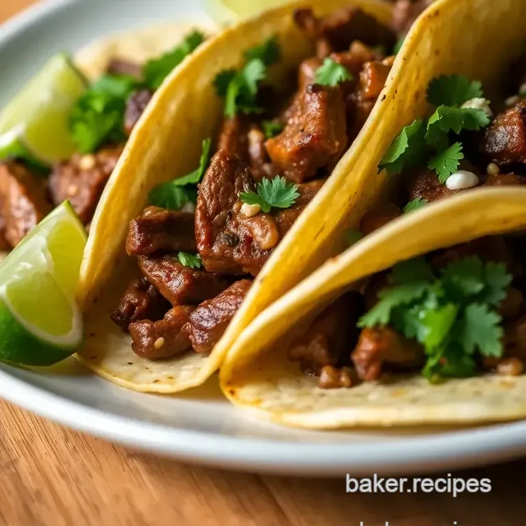 Sizzling Flank Steak Tacos with Zesty Salsa Verde presentation