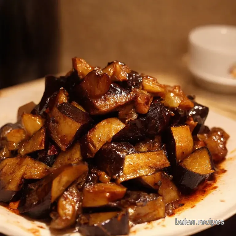 Sizzling Garlic Chinese Eggplant Yu Xiang Qie Zi presentation