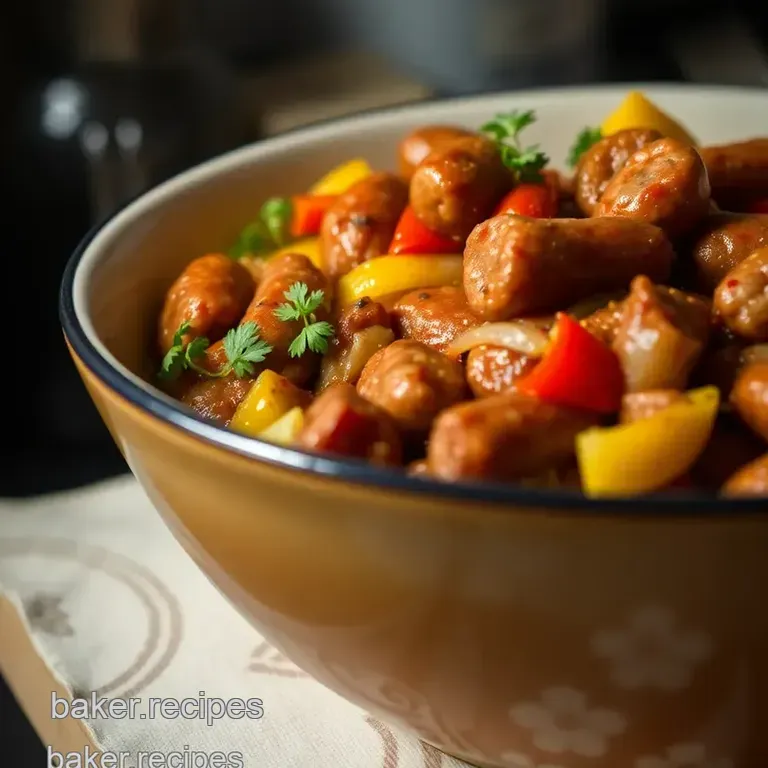 Sizzling Sausage and Peppers: a Classic Italian-American Delight presentation