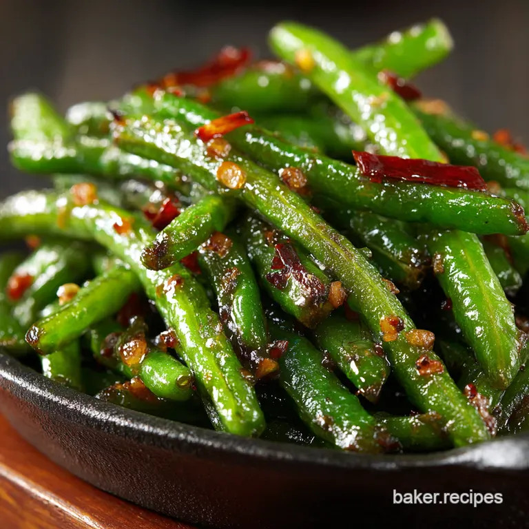 Sizzling Sichuan Green Beans a Dryfried Delight presentation