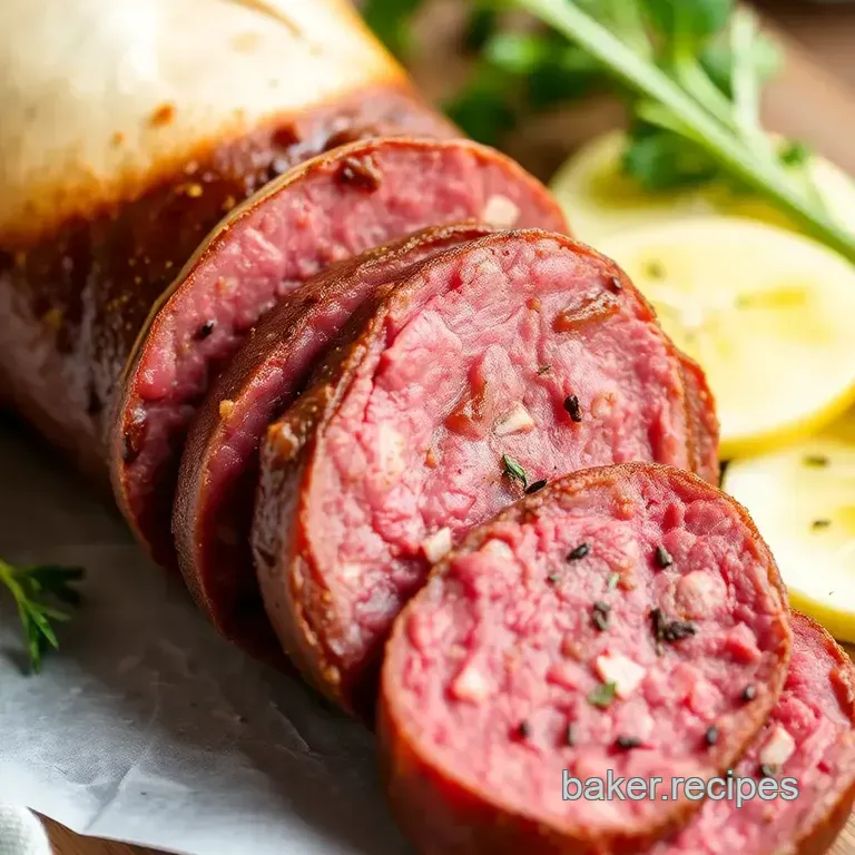 Homemade Beef Salami presentation