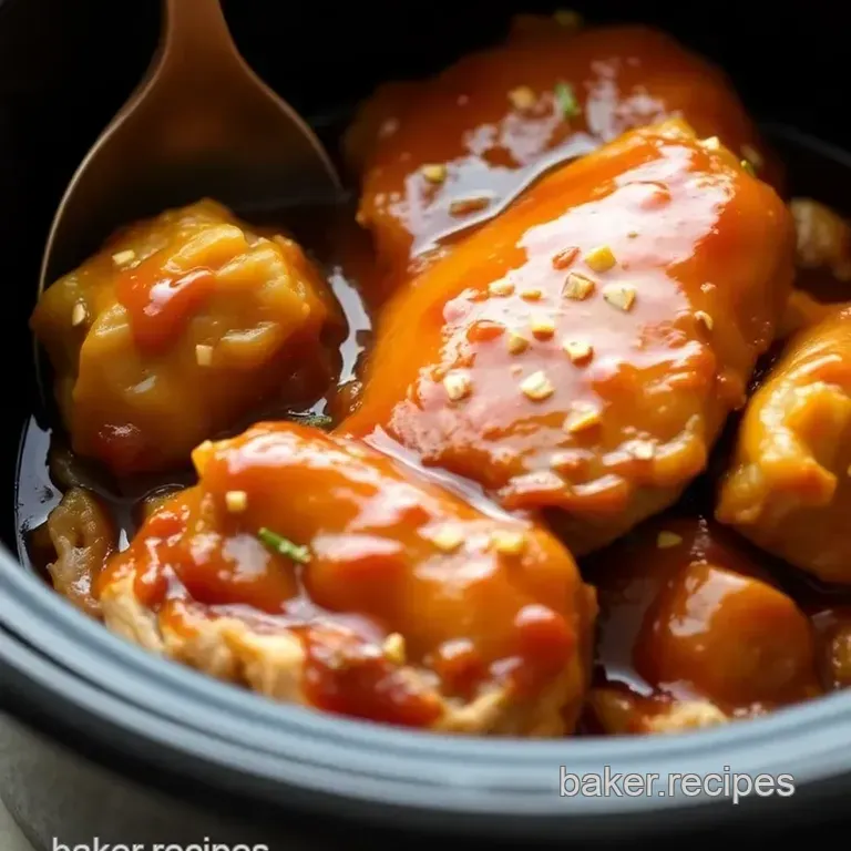 Slow Cooker Honey Garlic Chicken presentation