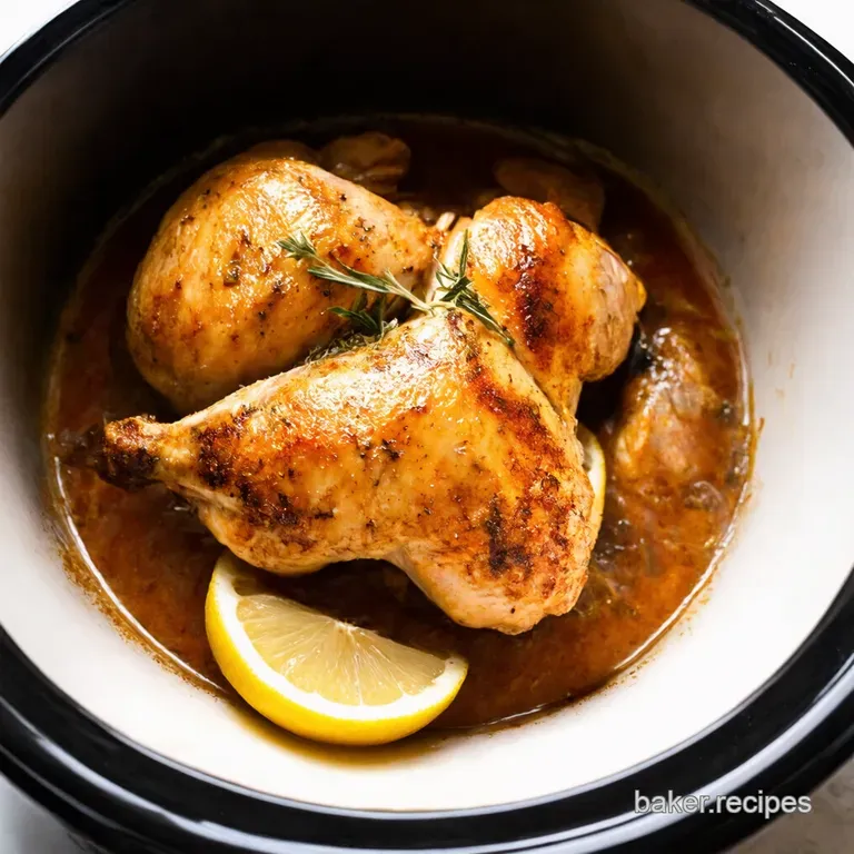 Slow Cooker Lemon Herb Roast Chicken