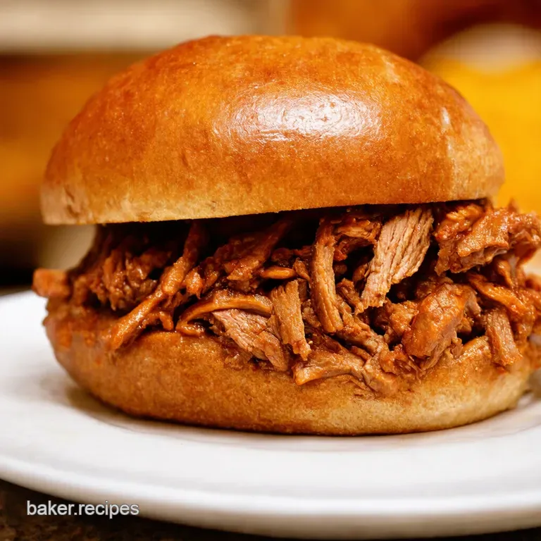 Slow Cooker Pulled Pork Bbq Sandwiches presentation