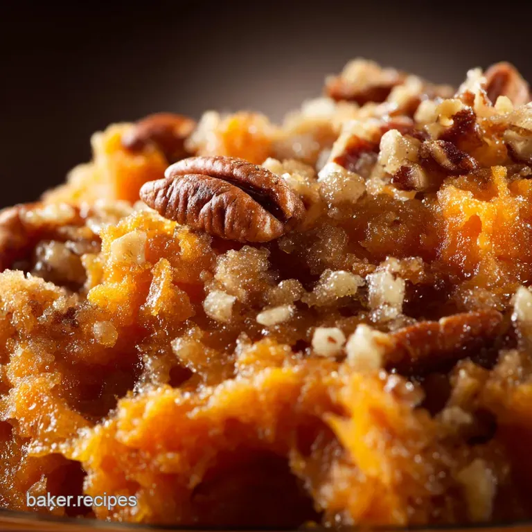 Slow Cooker Sweet Potato Casserole with Spiced Pecan Streusel