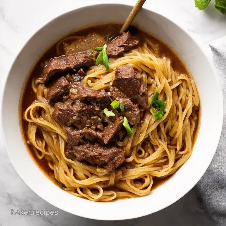 SlurpWorthy SlowCooked Beef Noodle Soup