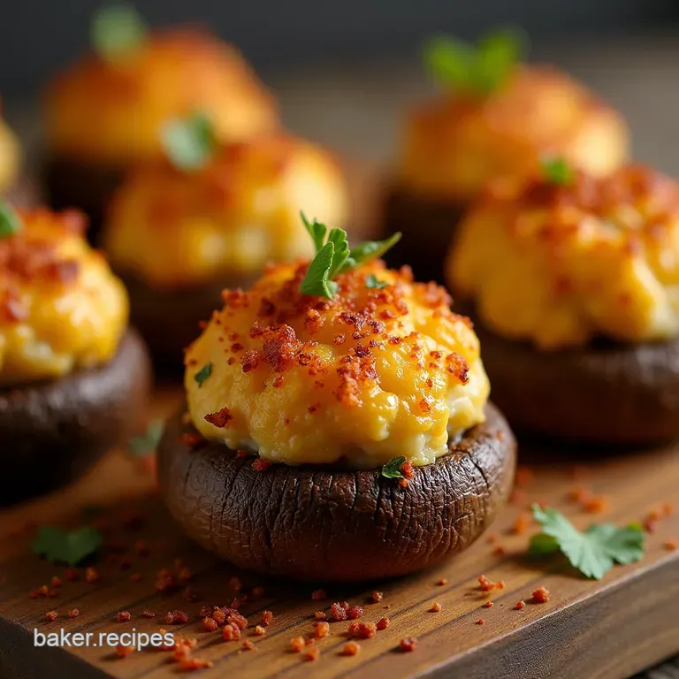 The Oh Go on then Jalape&ntilde;o Popper Stuffed Mushrooms presentation