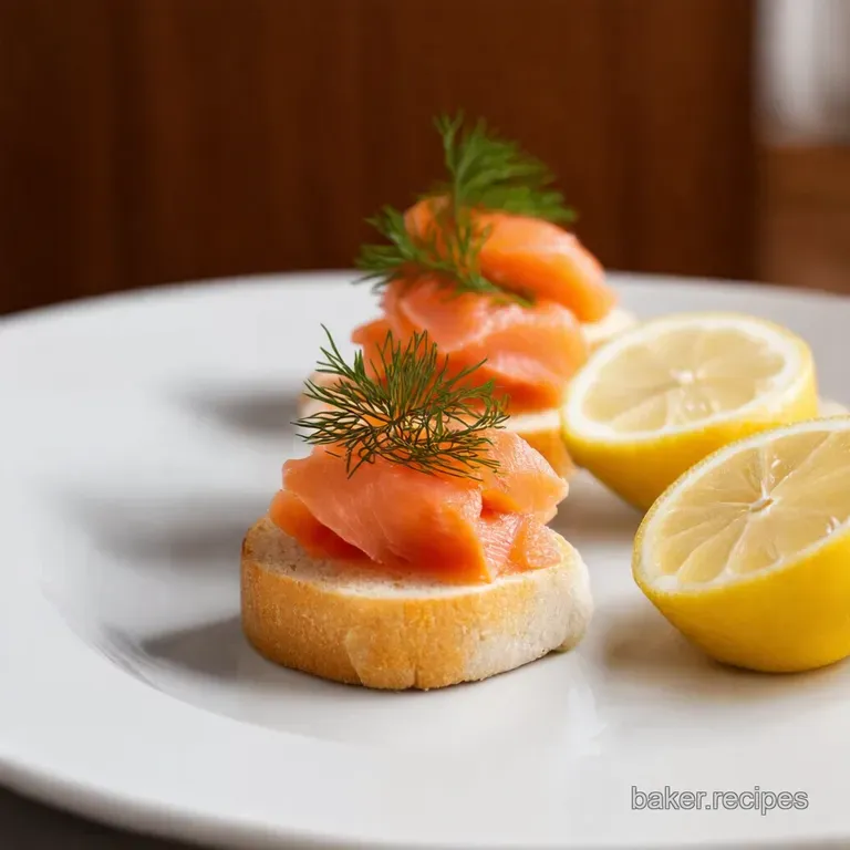 Smoked Salmon Dill Cream Cheese Crostini presentation