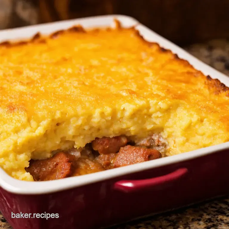 Smoked Sausage Cheesy Grits Casserole presentation