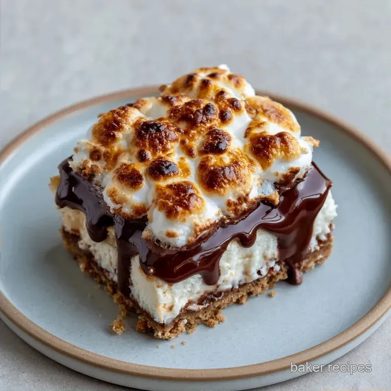 Lighter Homemade Smores Cheesecake Bars